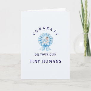 Minimal Greeting Card raising tiny humans
