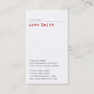 Minimal Grey Chevron Lawyer Business Card
