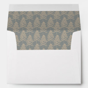 Minimal Grey Christmas Pine Tree Return Address Envelope