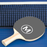 Minimal Grey Classic Monogram Ping Pong Paddle<br><div class="desc">Minimal modern monogrammed design features a grey and white monogram emblem on a plain grey background for a clean,  simple stylish look.</div>