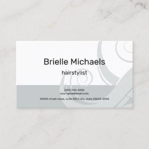 Minimal Grey Hairstylist Business Card