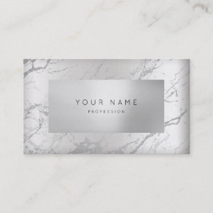Minimal Grey Marble Appointment Silver 3D VIP Card