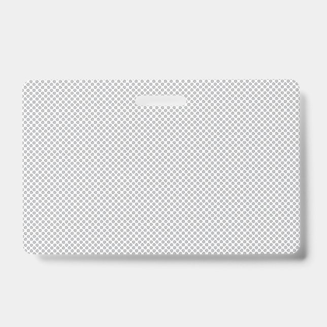Minimal Grey Polka Dot Pattern  ID Badge (Front)