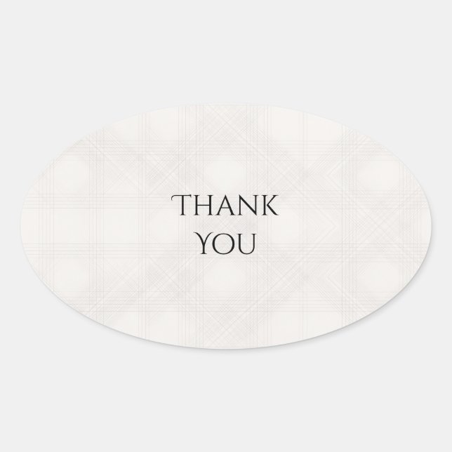 Minimal Grey Tartan Thank You Sticker (Front)