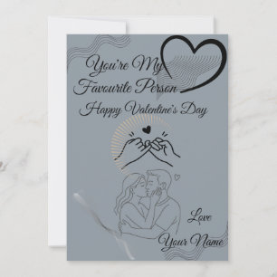 Minimal Grey Valentine’s Day Greeting Card   