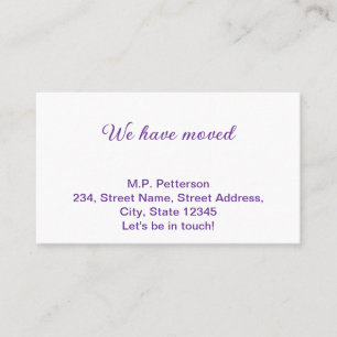 minimal grey we have moved add name address text  business card