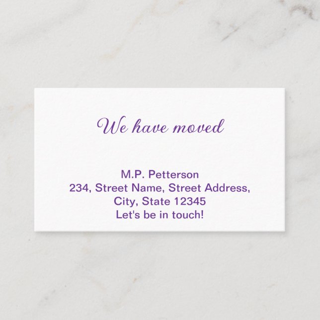 minimal grey we have moved add name address text  business card (Front)