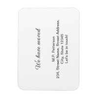 minimal grey we have moved add name address text