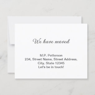 minimal grey we have moved add name address text postcard