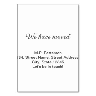 minimal grey we have moved add name address text table number