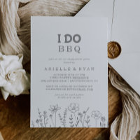 Minimal Grey Wildflower I Do BBQ Engagement Party