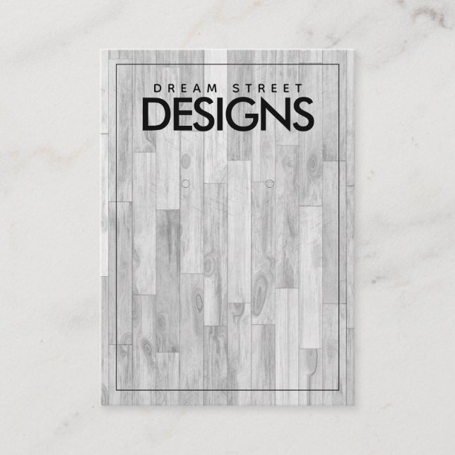 Minimal Grey Wooden Earring Display Card (Front)