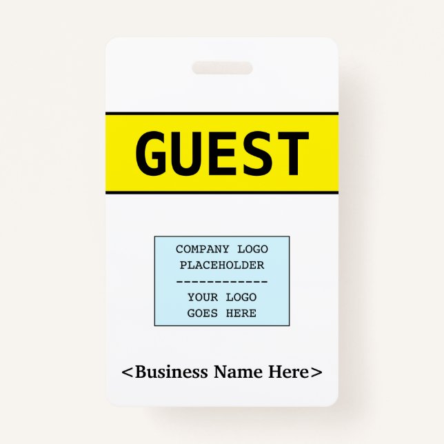Minimal "GUEST" Badge ID Badge (Front)