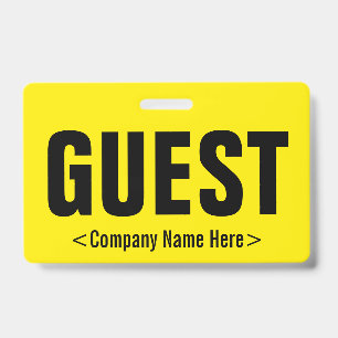 Minimal "GUEST" Badge ID Badge