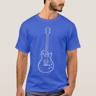 Minimal Guitar Line Art Funny Music Lover Guitaris T-Shirt