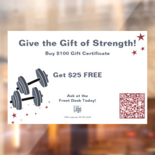 Minimal Gym Christmas Gift Certificate Promo