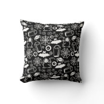 Minimal Halloween Black and White Pattern