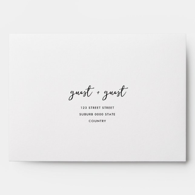 Minimal Hand Drawn Whimsical Doodle Wedding Envelope (Front)