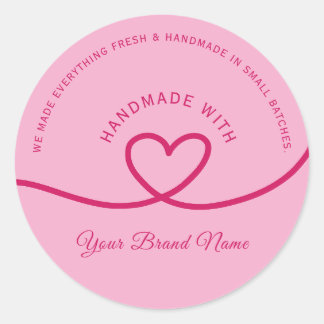 Minimal Hand made love heart Personalised Sticker