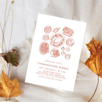Minimal Handdrawn Thanksgiving Dinner Fall