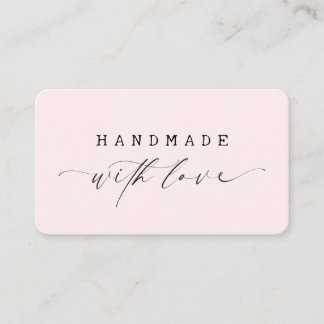 Minimal Handmade with Love Script Custom Logo  Business Card