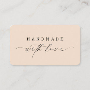 Minimal Handmade with Love Script Custom Logo Business Card