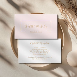 Minimal, Handwriting, Lightpink Business Card