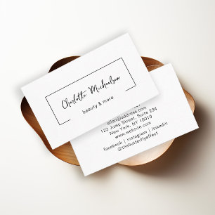 Minimal, Handwriting, White Business Card
