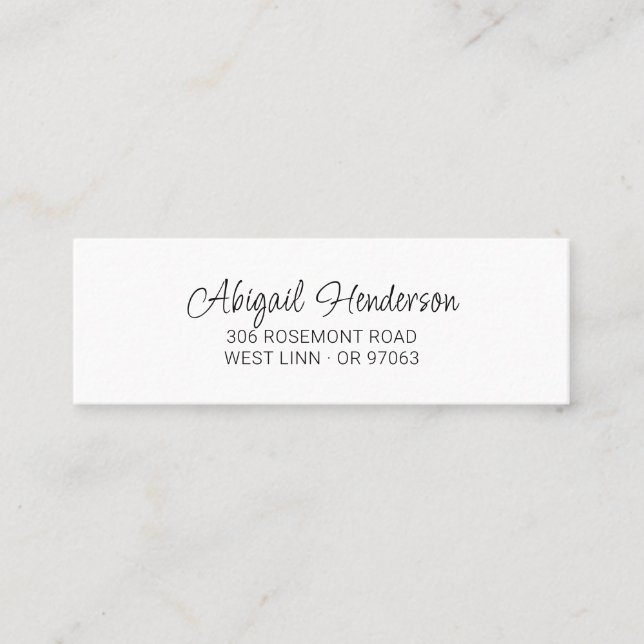Minimal Handwritten 10a | Mini Business Card (Front)