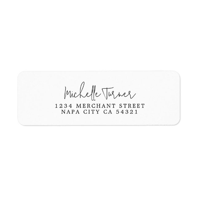 Minimal Handwritten Script Modern Return Address  (Front)