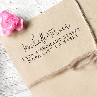 Minimal Handwritten Script Modern Return Address  Self-inking Stamp