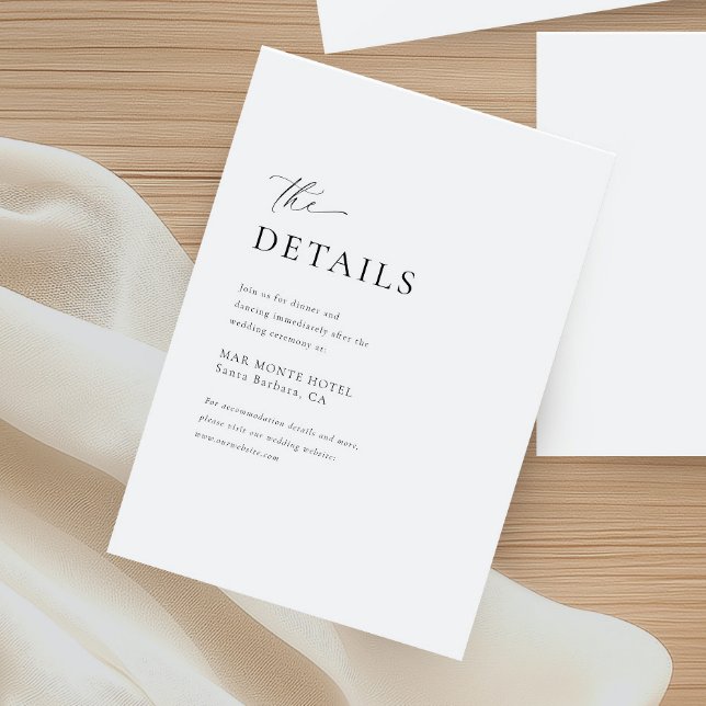 Minimal Handwritten Script Wedding Details Enclosure Card (Creator Uploaded)