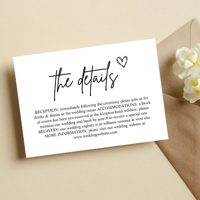 Minimal Handwritten Script Wedding Enclosure Card  (Creator Uploaded)