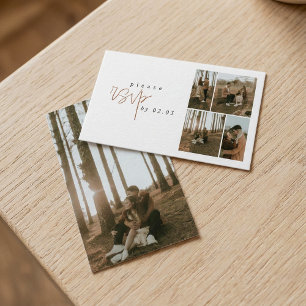 Minimal happiest moments photo rsvp enclosure card