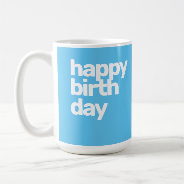 Minimal Happy Birthday Mug – Personalized Gift (Left)