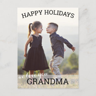 Minimal Happy Holidays Photo Postcard