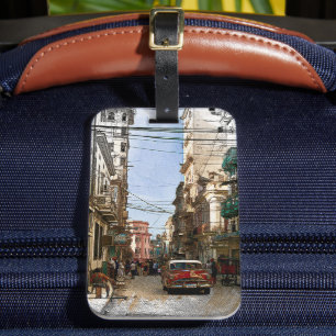 Minimal  Havana Cuba Vintage Retro City Luggage Tag