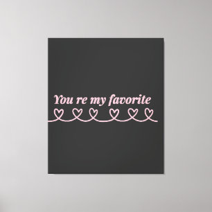 Minimal Heart Arrow Valentine T-Shirt Canvas Print