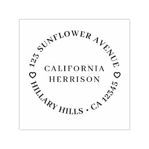 Minimal Heart Design Custom Return Address Stamp
