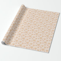 "Minimal Heart Love Wrapping Paper – Beige Aesthet