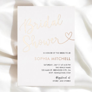 Minimal Heart Script White Bridal Shower