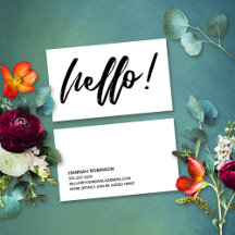 Minimal Hello in Handwriting Script Black on White
