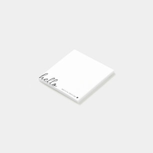 Minimal Hello   Modern Heart Clean Simple White Post-it Notes