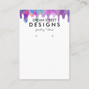 Minimal Holographic Drip Earring Display Card