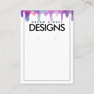 Minimal Holographic Drip Earring Display Card