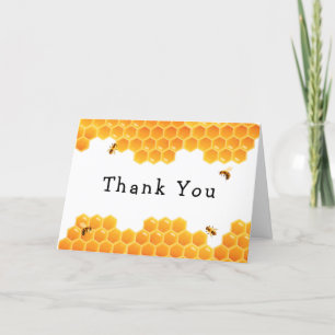 Minimal Honey Bumblebee Boy Baby Shower  Thank You Card
