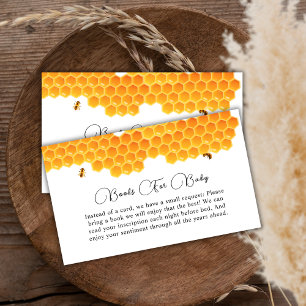 Minimal Honey Bumblebee Boy Books For Baby Shower Enclosure Card