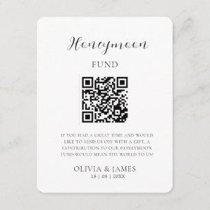 Minimal Honeymoon Fund Request QR Code Card