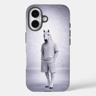 Minimal Horse in Casual Modern Outfit iPhone 16 Case