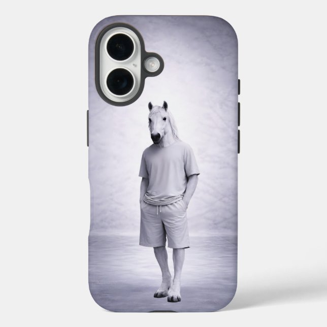 Minimal Horse in Casual Modern Outfit Case-Mate iPhone Case (Back)
